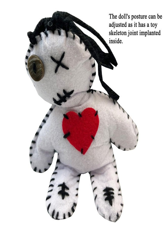 Stitch-Witch 6.2" Handmade Peace & Harmony Puppet Voodoo Doll for Happy Couple/Marriage Communication/Protection/Halloween Decor (Black Hair - White) - Image 4